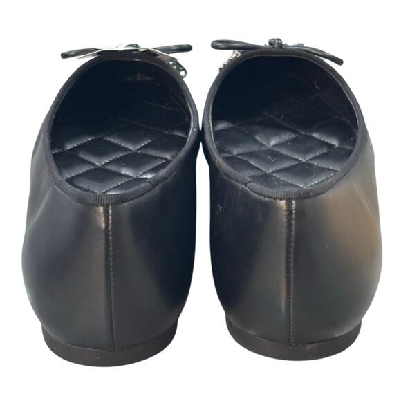 Michael Kors Nori Leather Ballet Flat Black Size 8 - Picture 4 of 8
